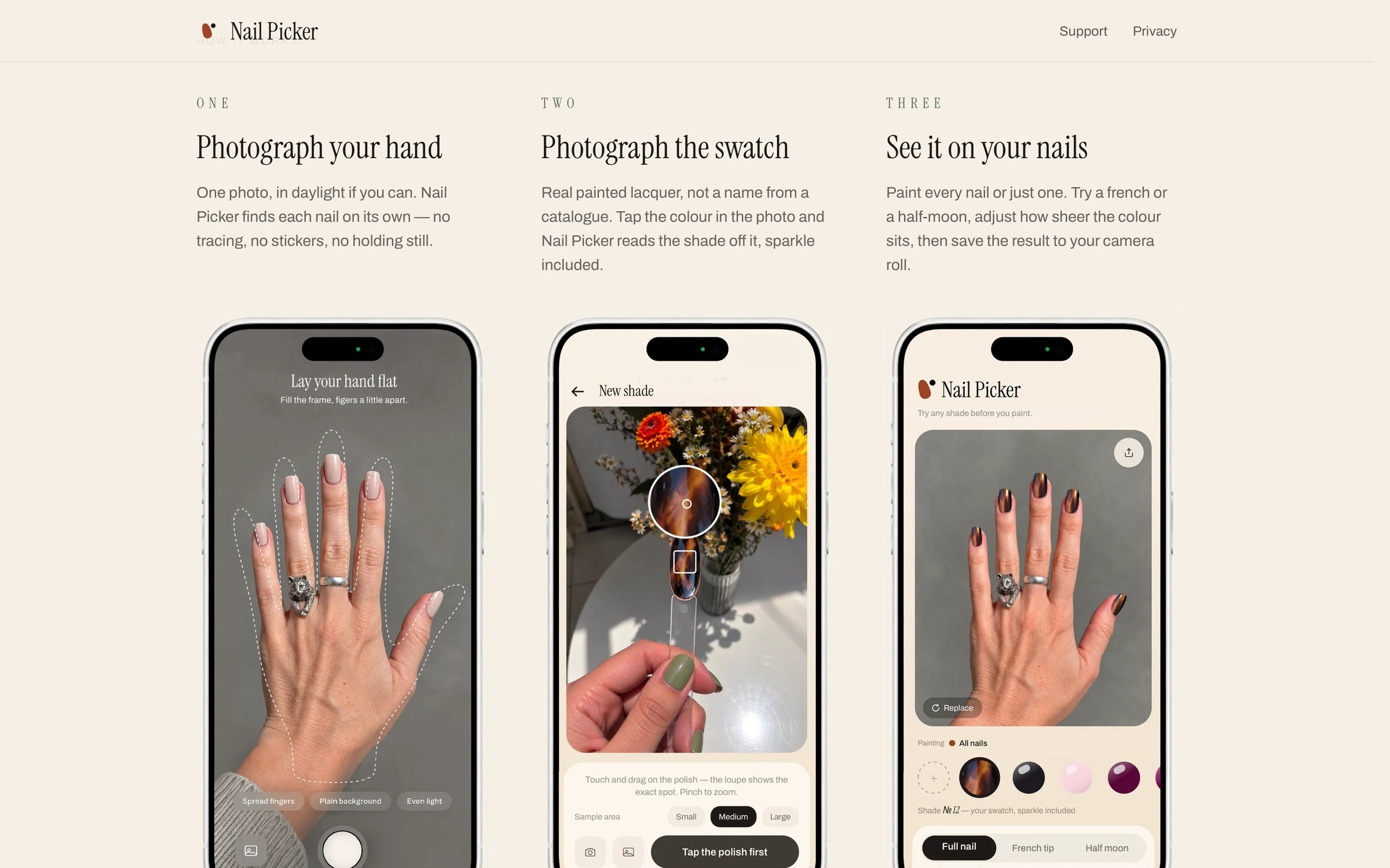 Nail Picker website: how it works